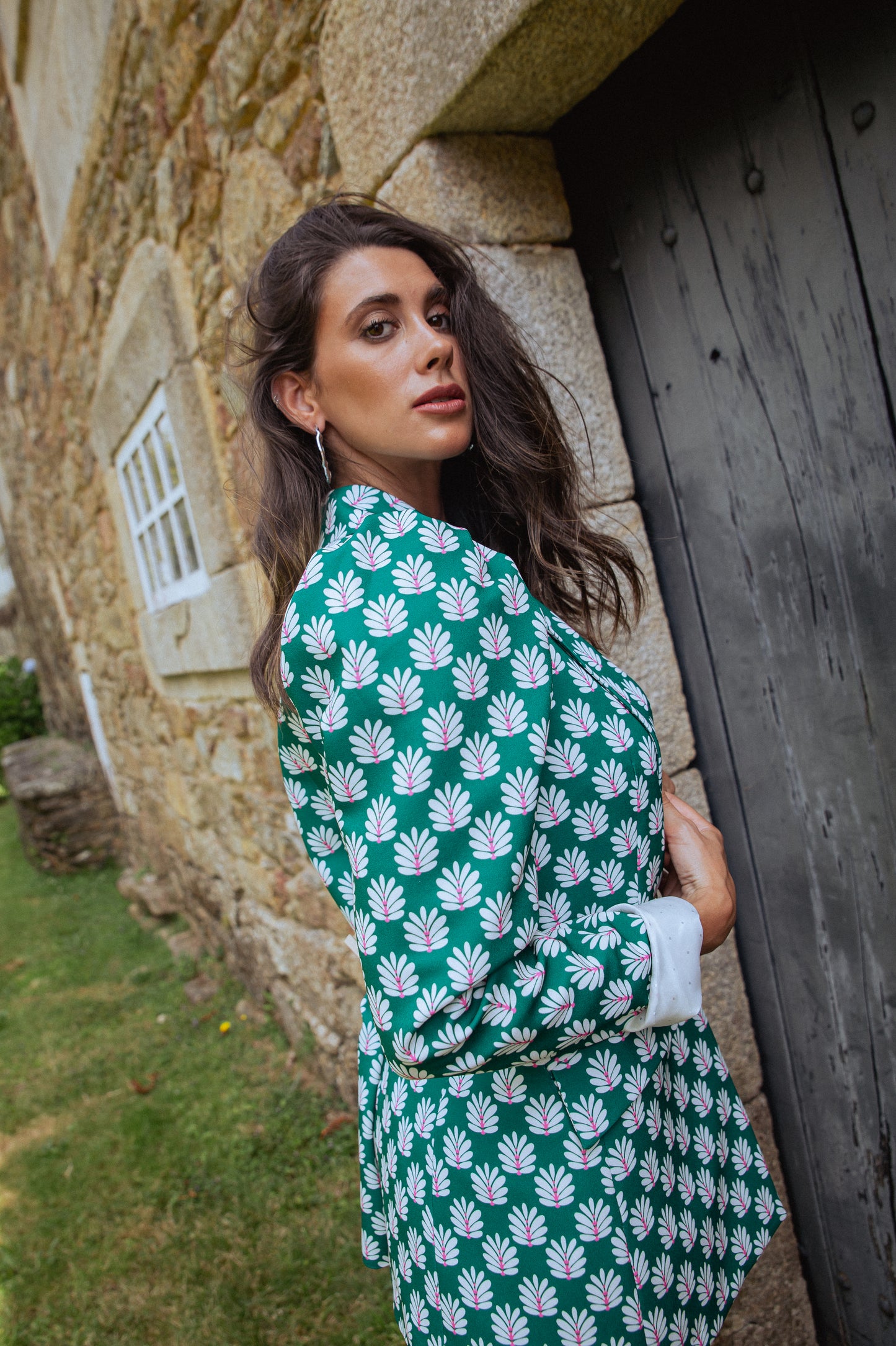 CONJUNTO NERGA ESTAMPADO ESPIGA | VERDE