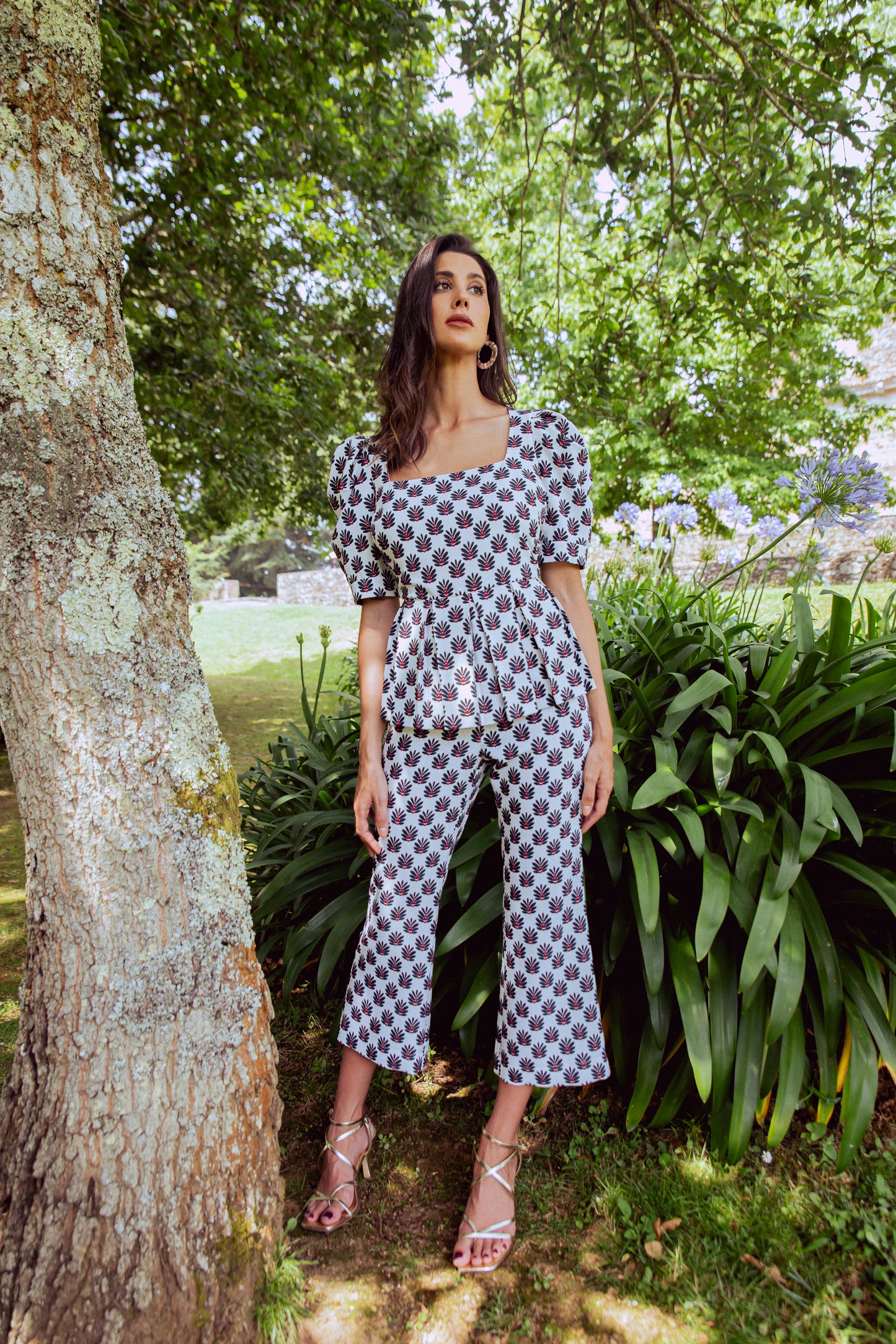 CONJUNTO NERGA ESTAMPADO ESPIGA | BLANCO