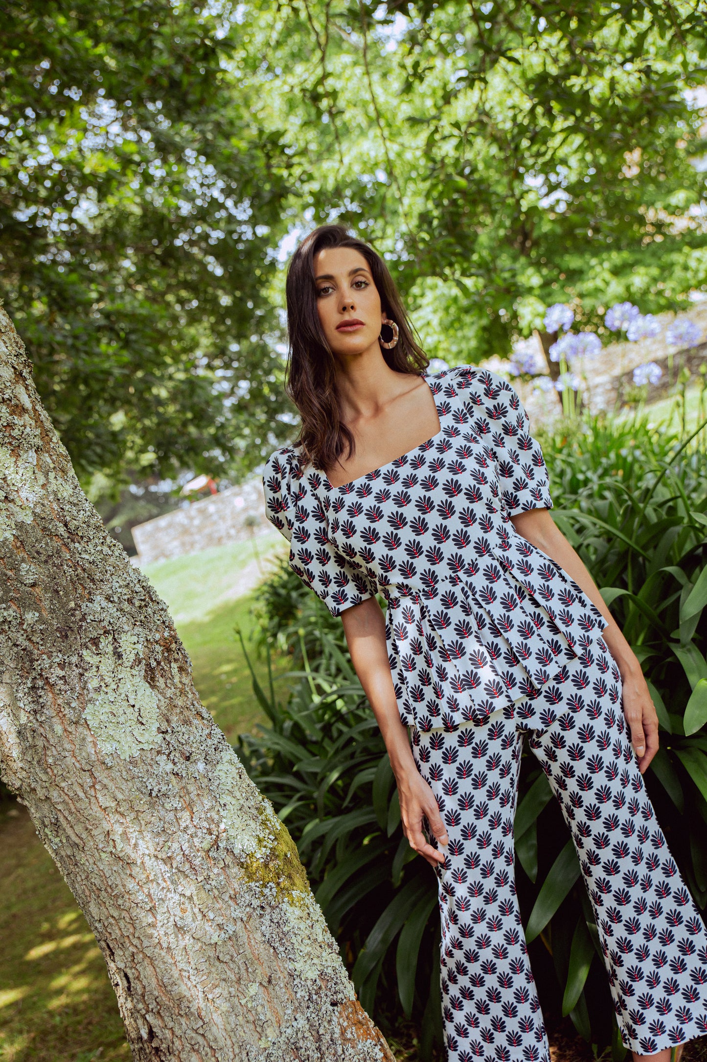 CONJUNTO NERGA ESTAMPADO ESPIGA | BLANCO