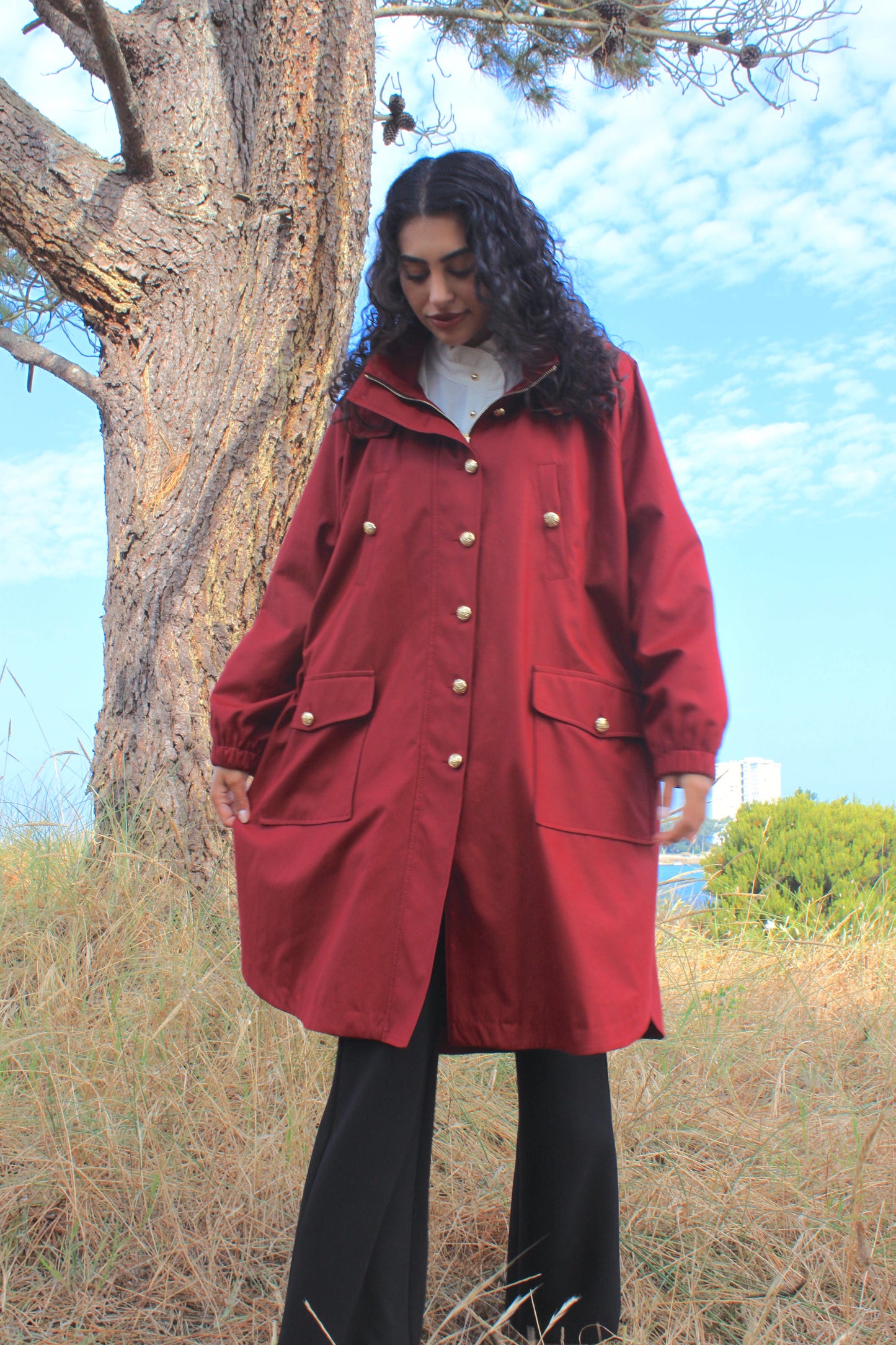 ABRIGO MANTELLA | GRANATE