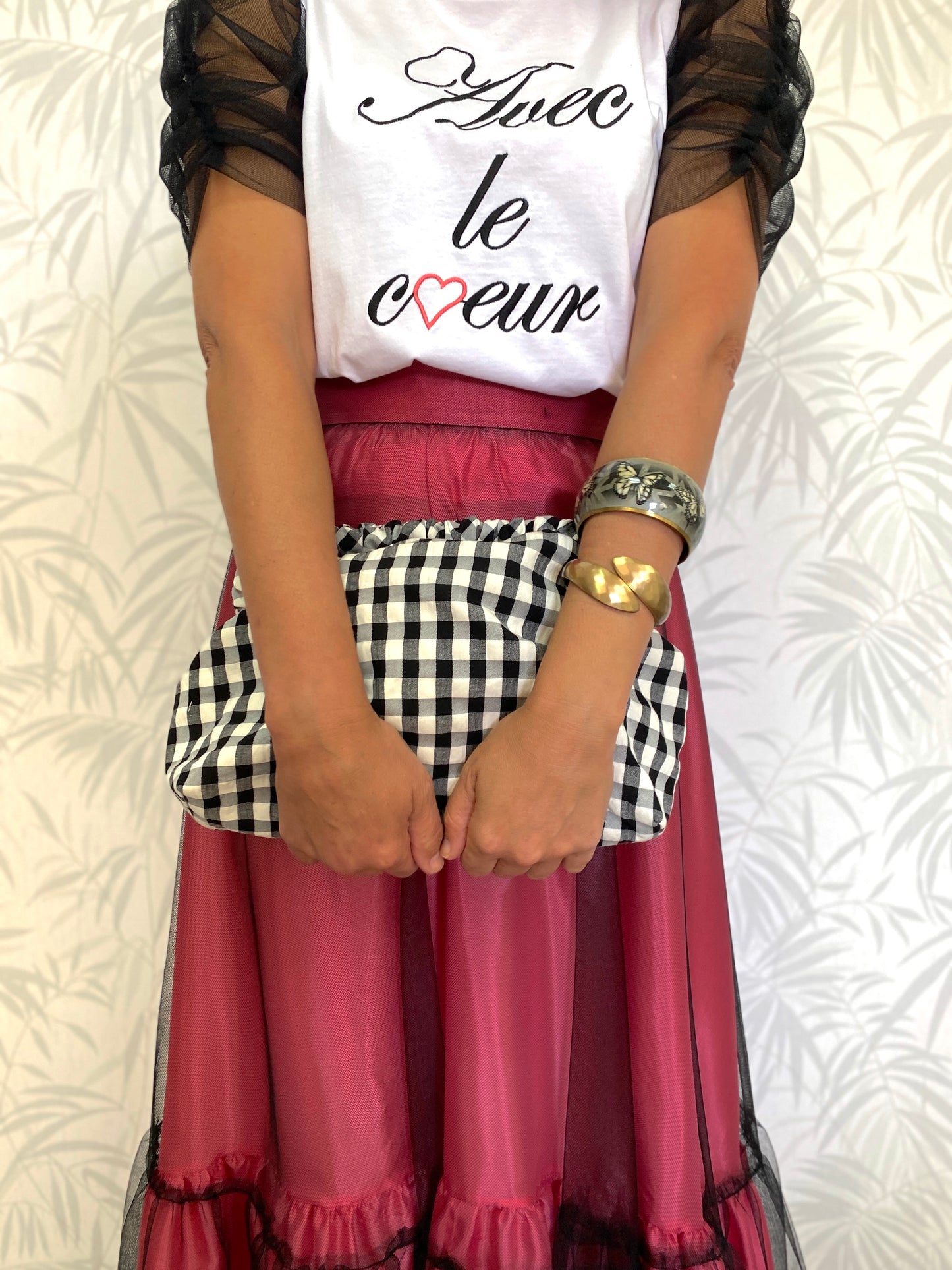 CLUTCH VICHY PERSONALIZADO | BLANCO Y NEGRO