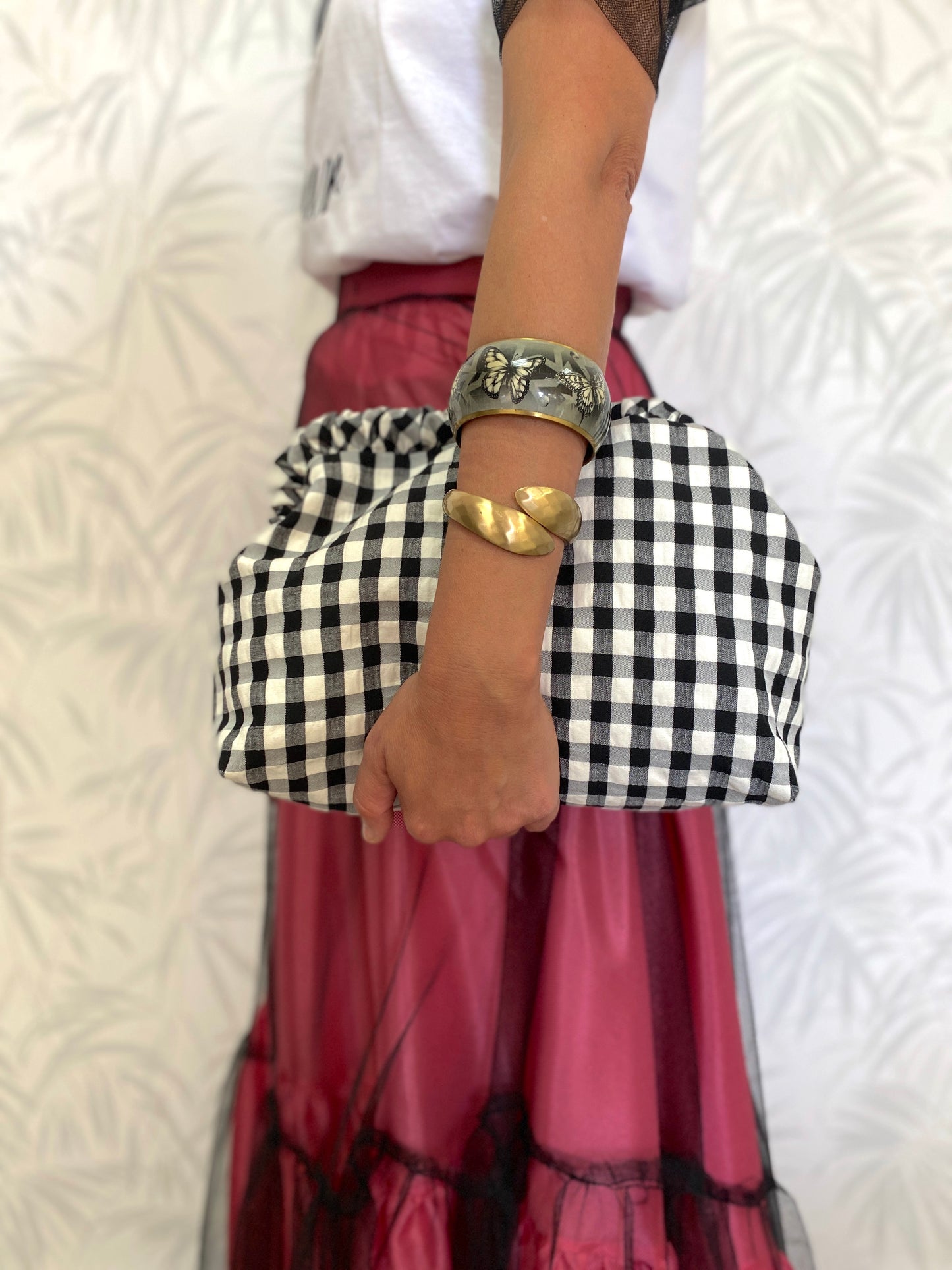 CLUTCH VICHY PERSONALIZADO | BLANCO Y NEGRO