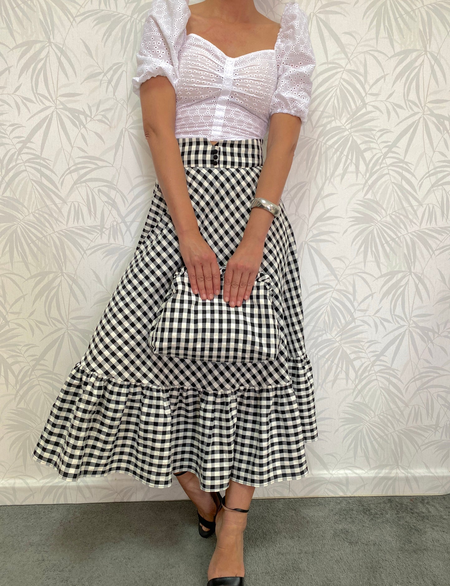 CONJUNTO CUADRO VICHY NEGRO