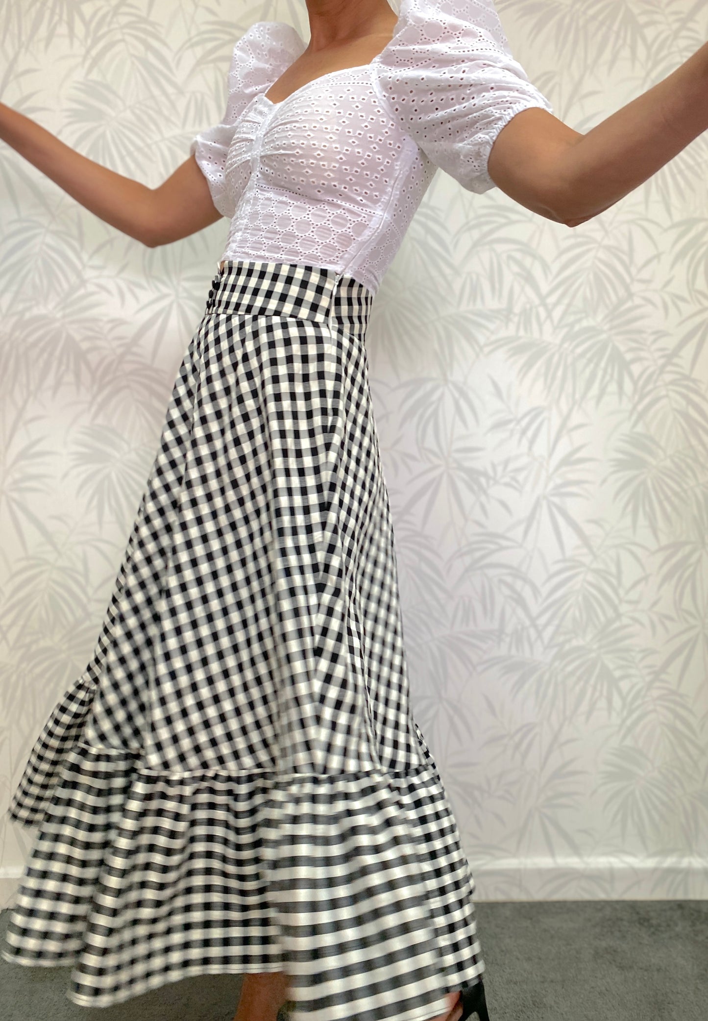 CONJUNTO CUADRO VICHY NEGRO