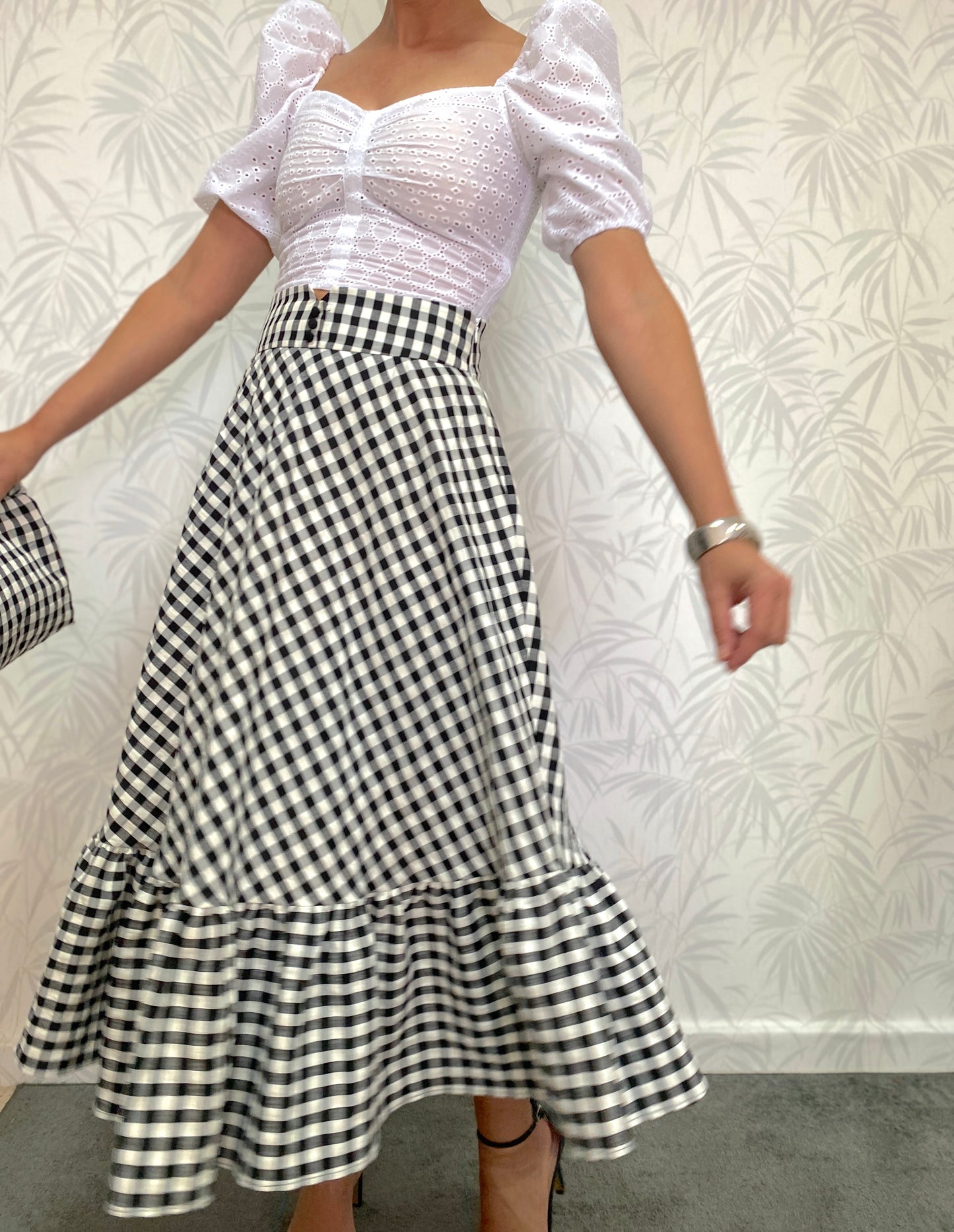 CONJUNTO CUADRO VICHY NEGRO