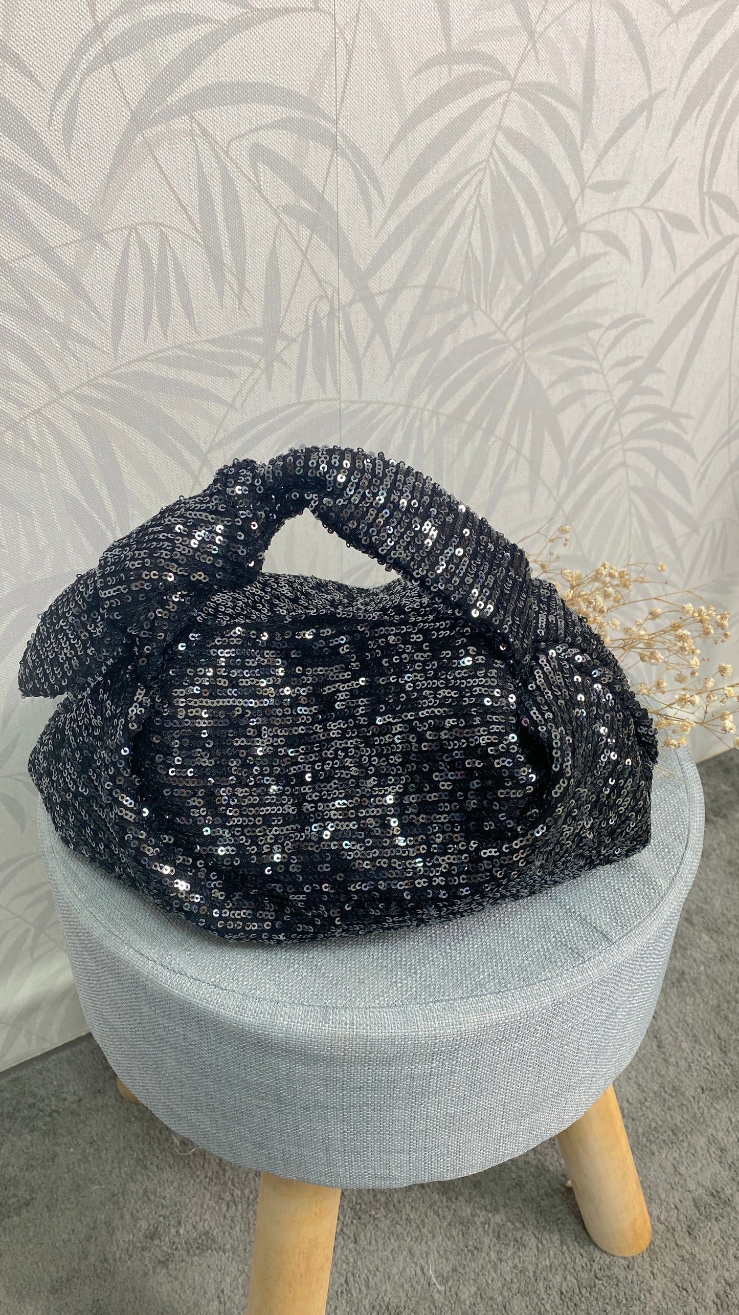 BOLSO BAGUETTE LENTEJUELAS | NEGRO