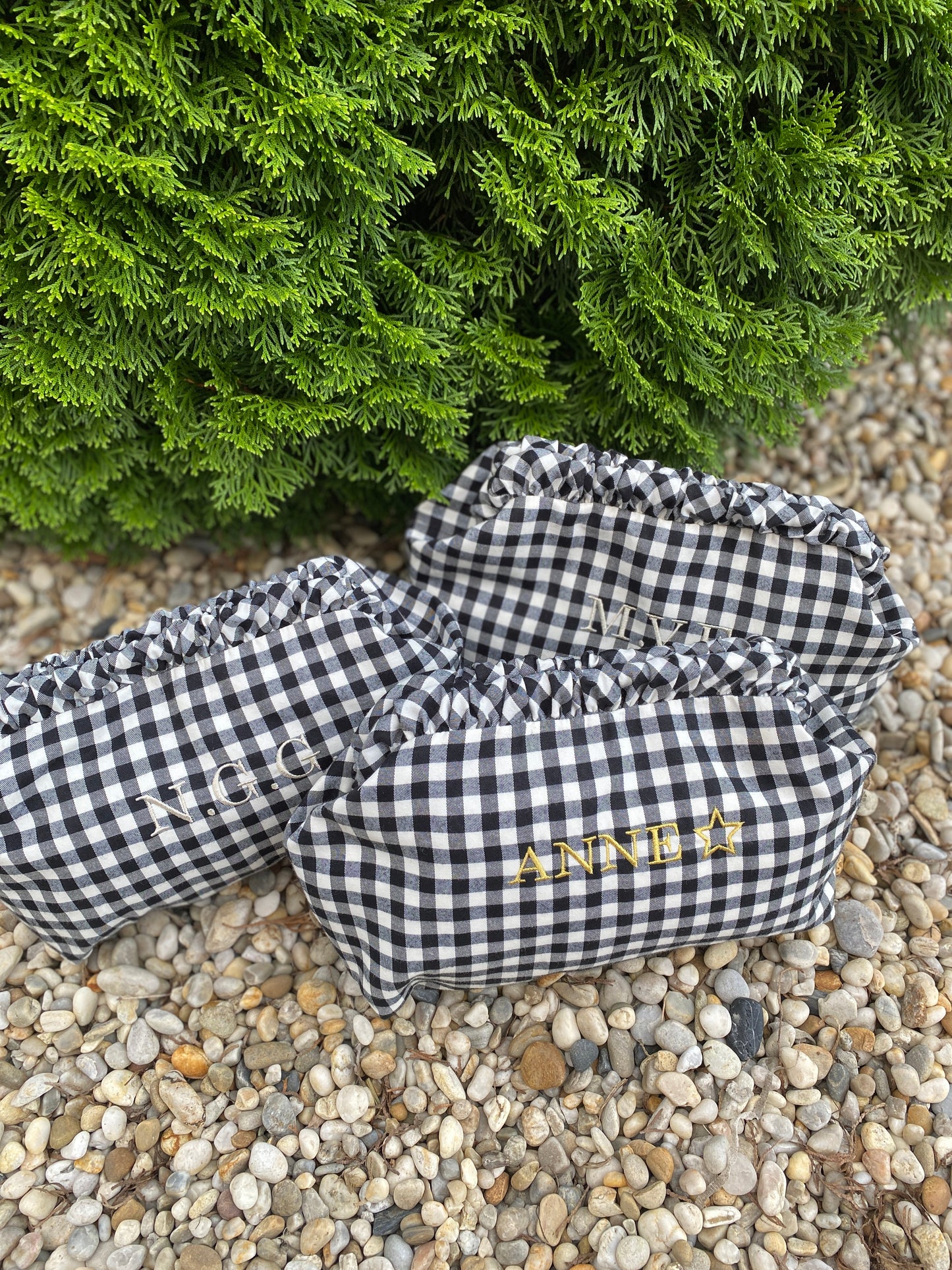 CLUTCH VICHY PERSONALIZADO | BLANCO Y NEGRO