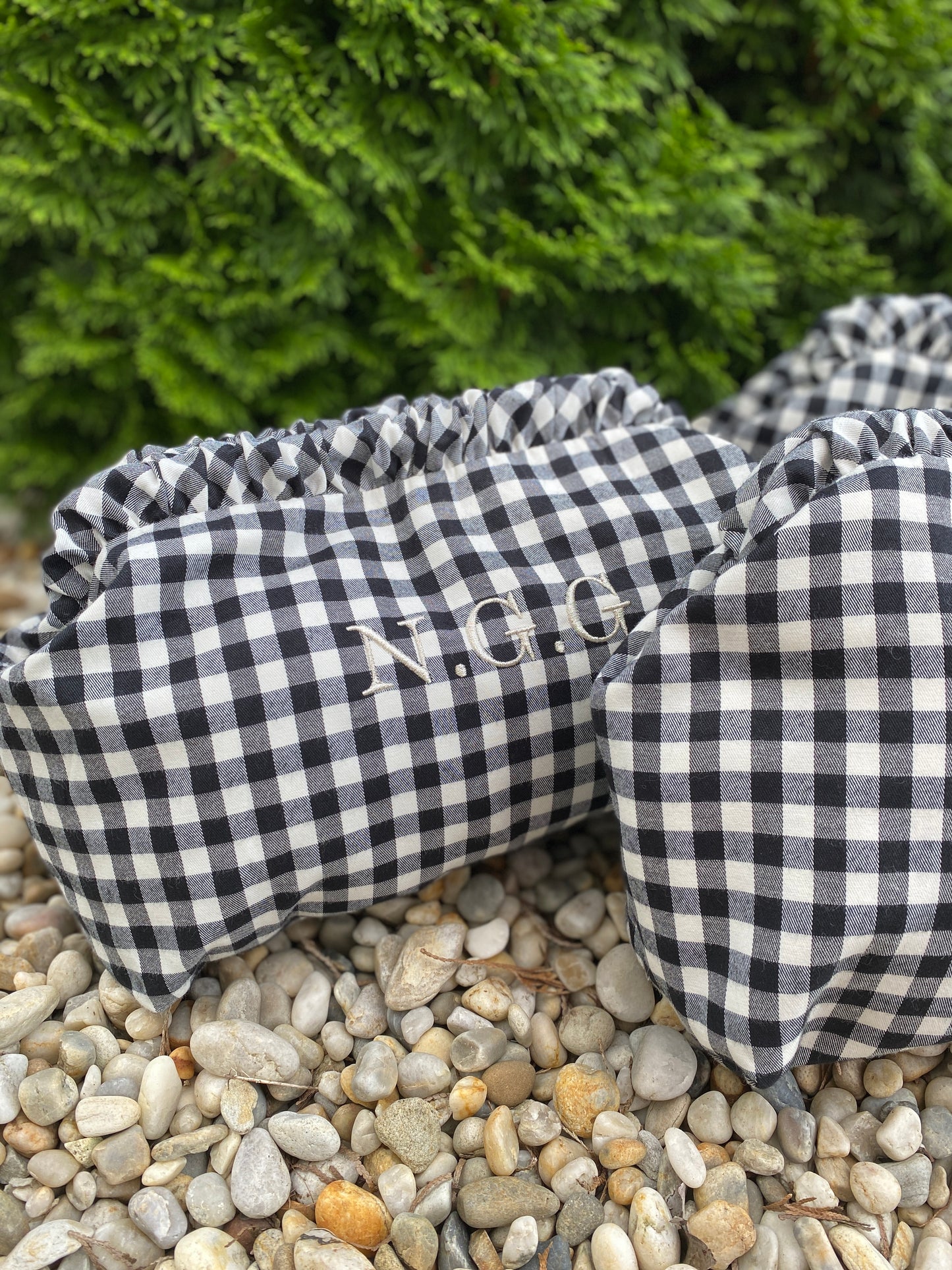 CLUTCH VICHY PERSONALIZADO | BLANCO Y NEGRO