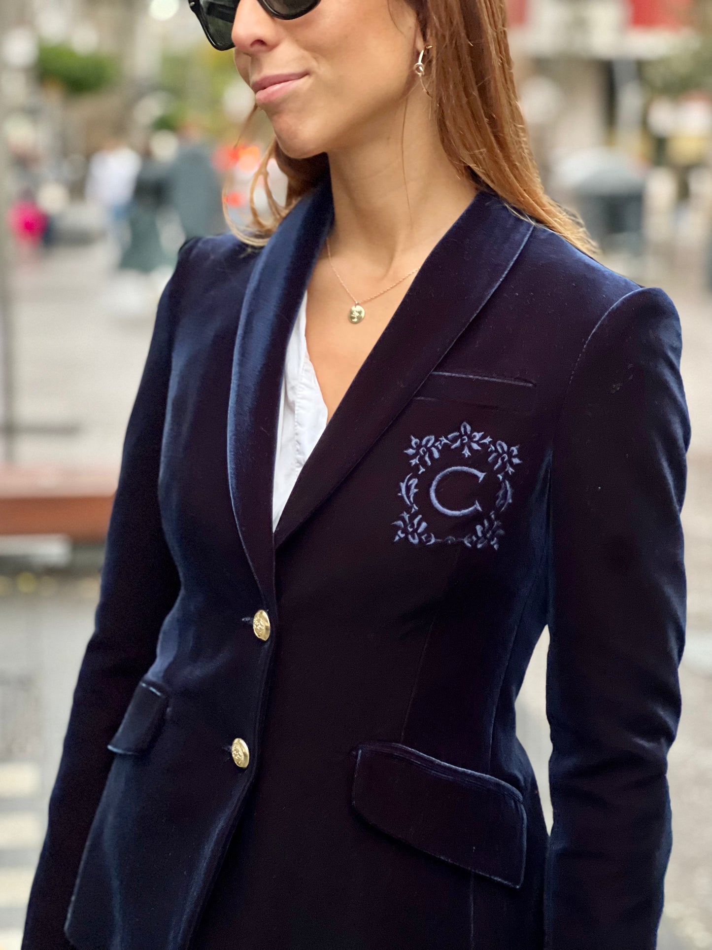 BLAZER VELLUTO | AZUL