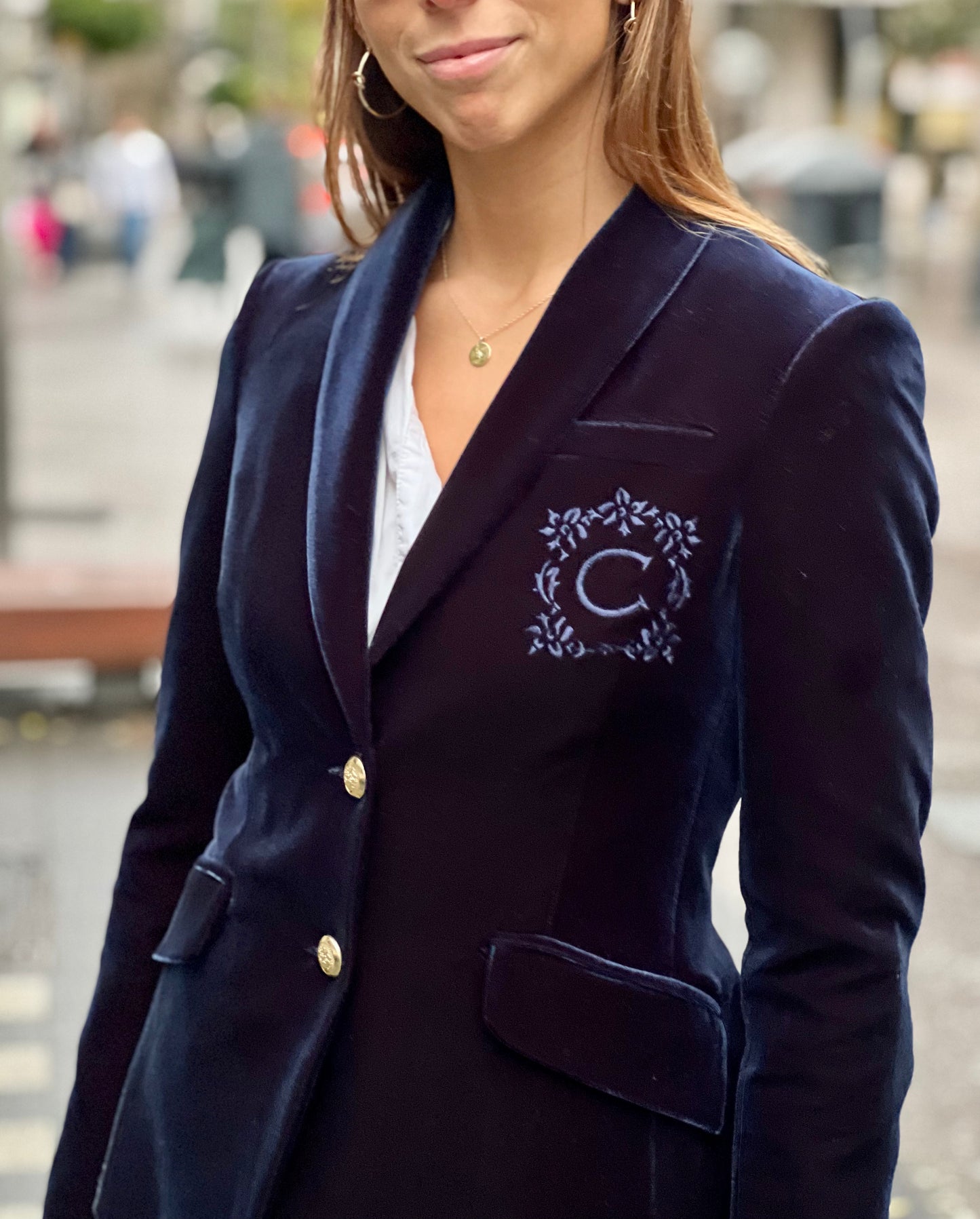 BLAZER VELLUTO | AZUL