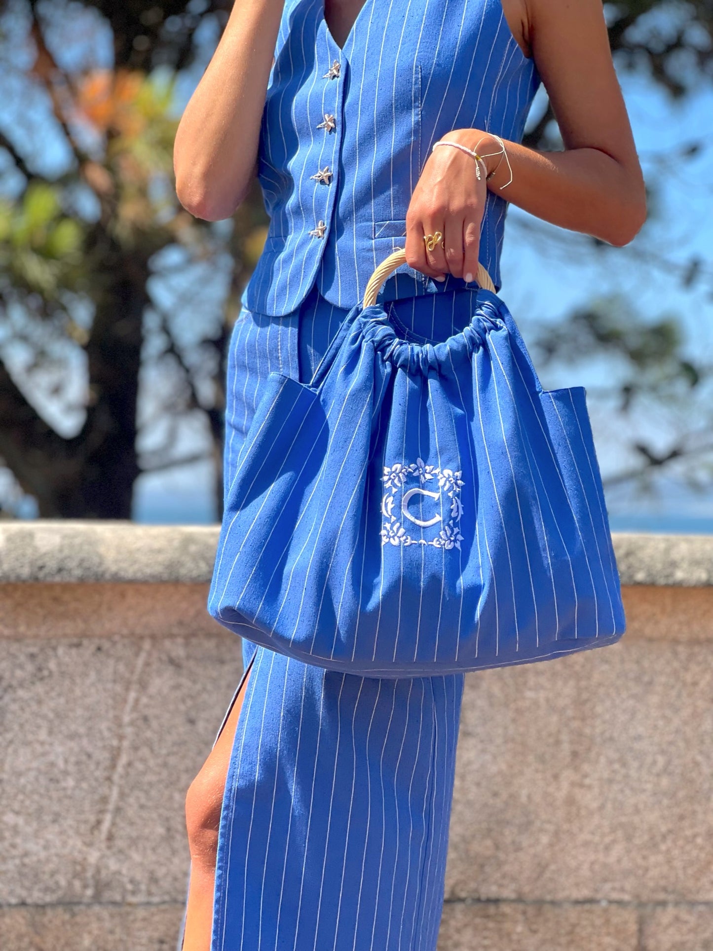 BOLSO BORDADO | AZUL