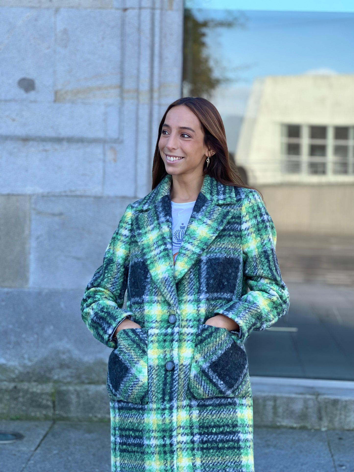 ABRIGO CUADROS | Verde