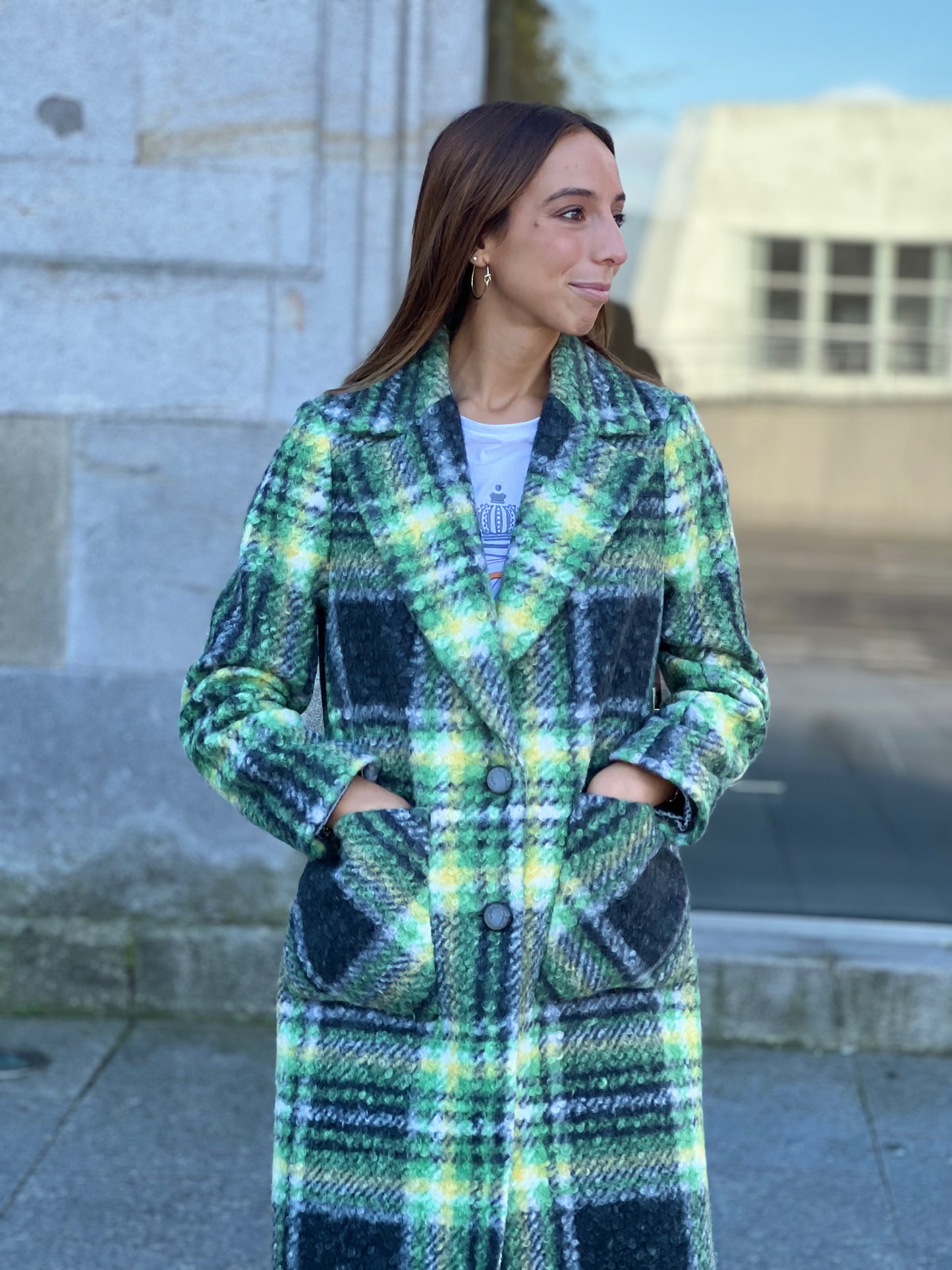ABRIGO CUADROS | Verde