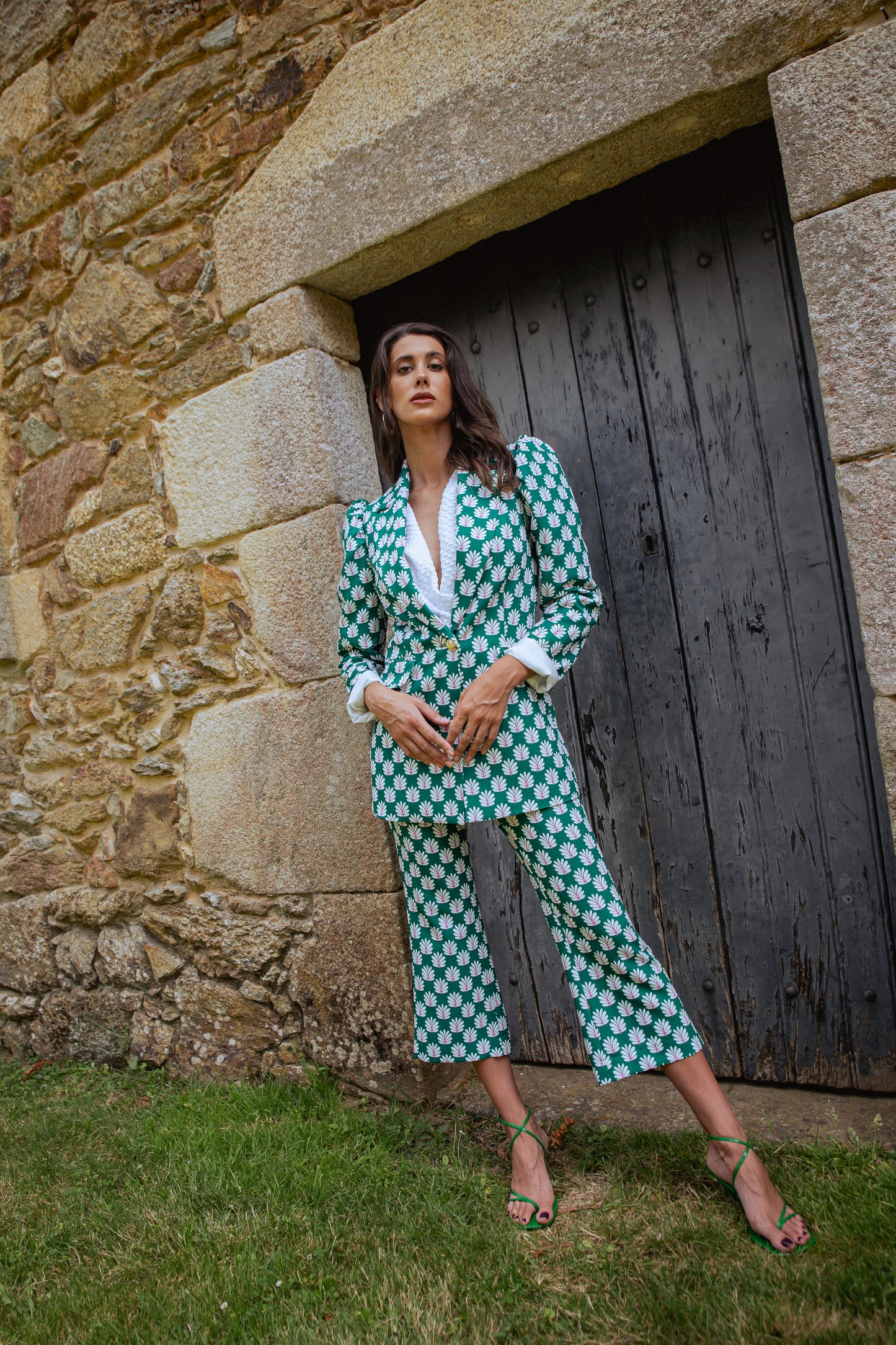 PANTALÓN NERGA ESTAMPADO ESPIGA | VERDE