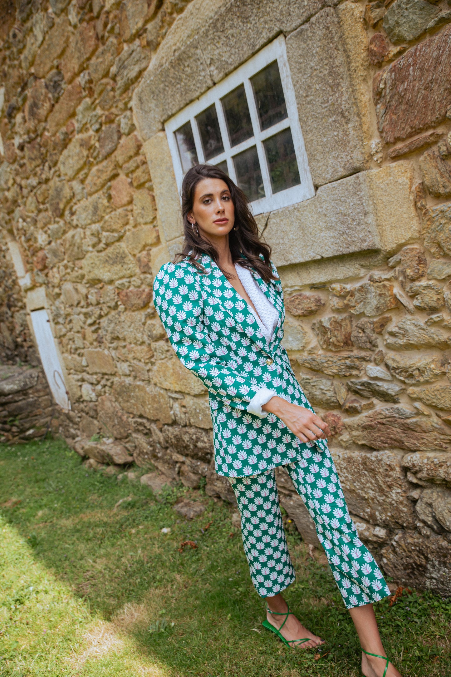 PANTALÓN NERGA ESTAMPADO ESPIGA | VERDE