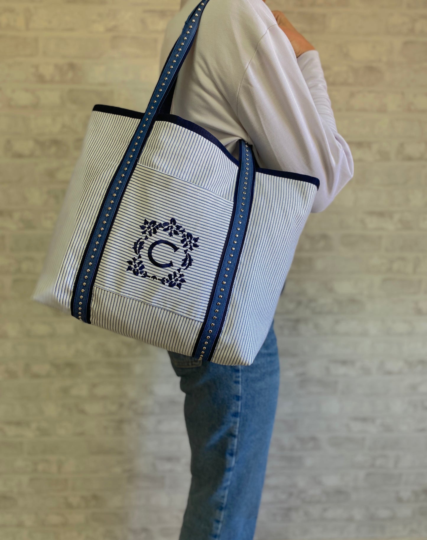 BOLSO RAYAS BORDADO