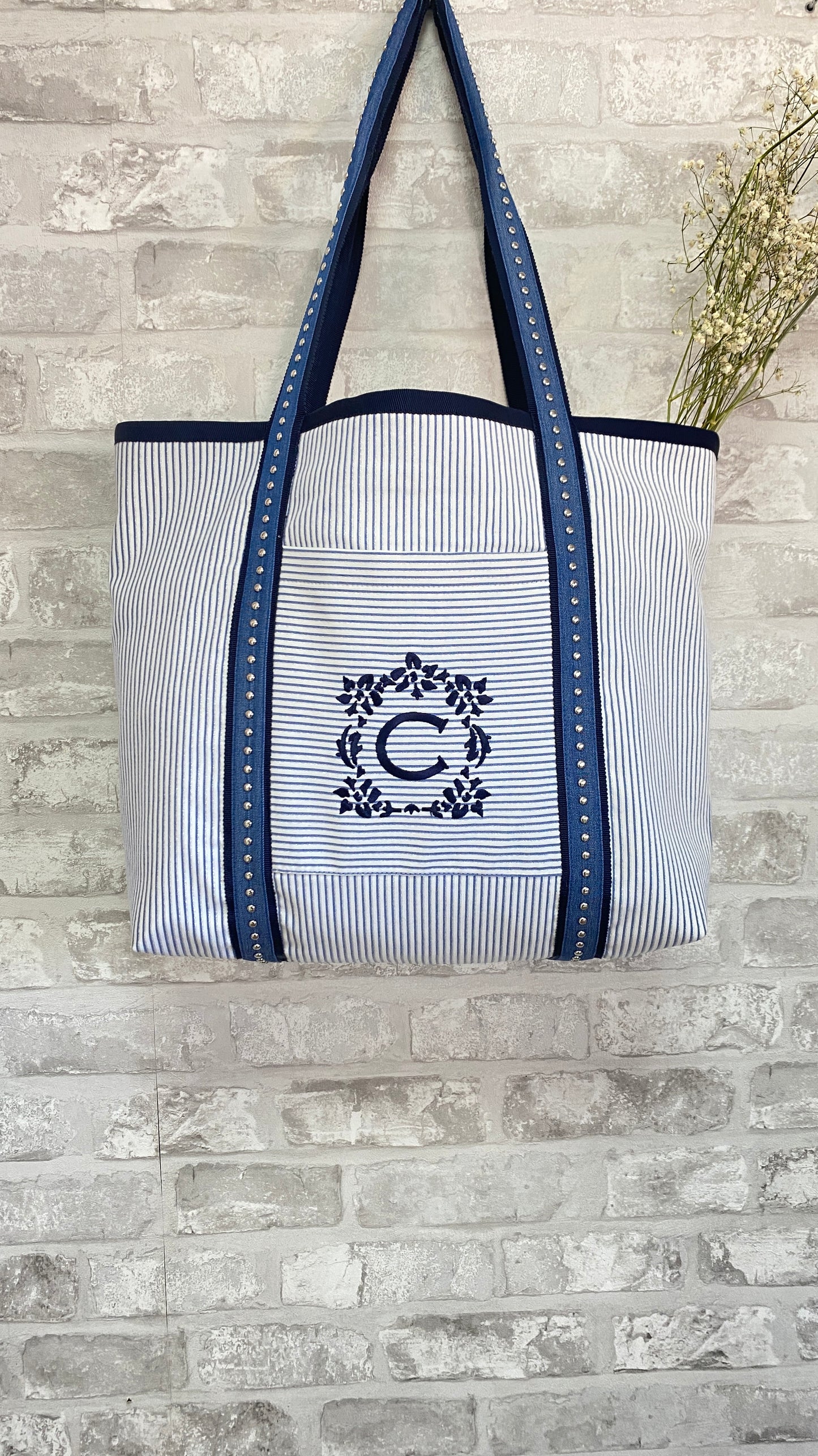 BOLSO RAYAS BORDADO