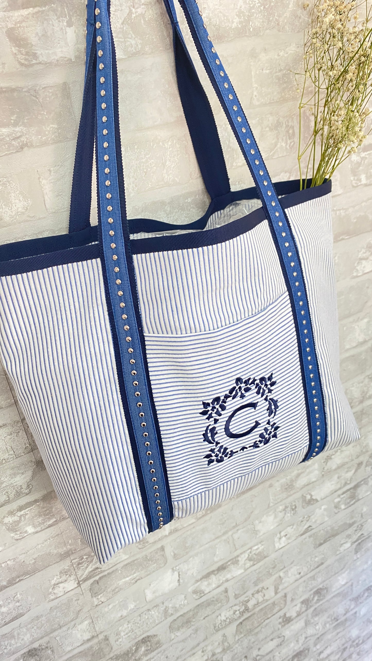 BOLSO RAYAS BORDADO