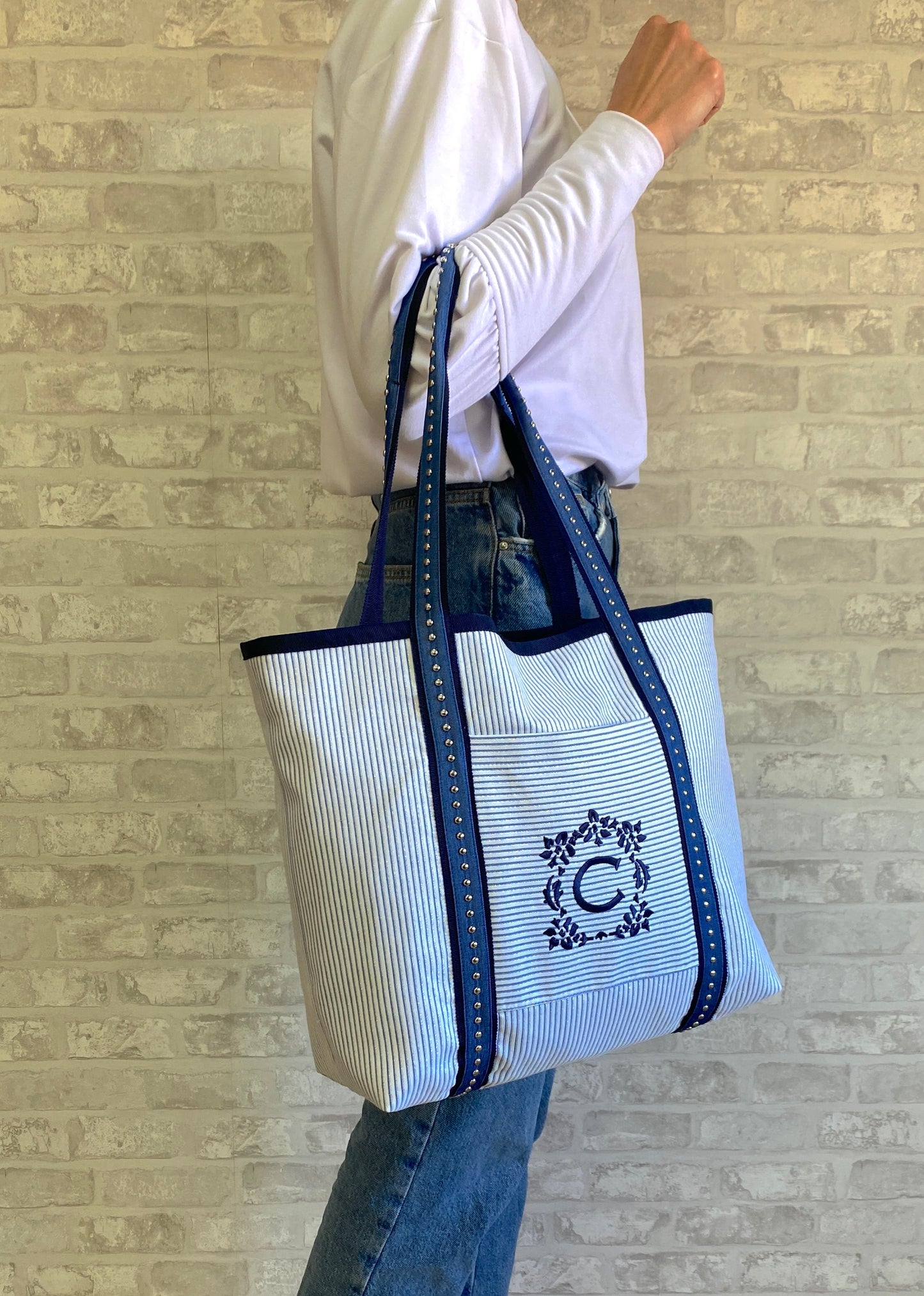BOLSO RAYAS BORDADO