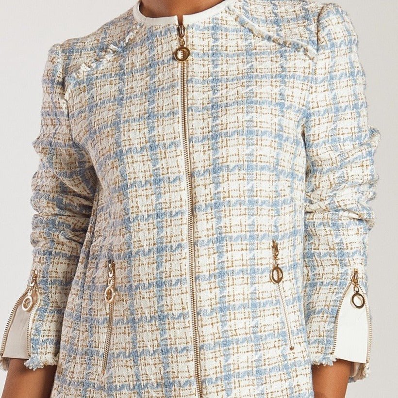 CHAQUETA TWEED AZUL